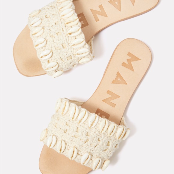 Manebi Shell Slide Sandal in Natural - Picture 2 of 7